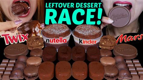 Asmr Leftover Dessert Race Tico Ice Cream Twix Caramel Cookie Nutella Chocolate Cake Cup