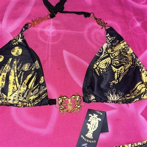 Christian Audigier Nwt Deadstock Bikini Super Sick Depop