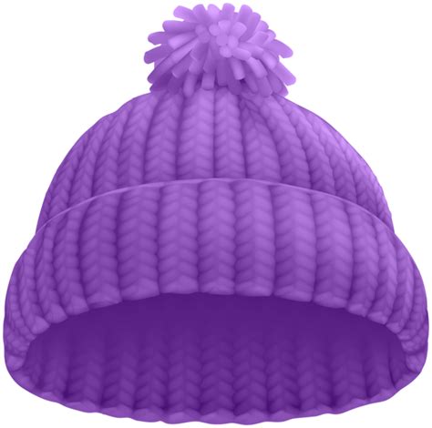 Purple Winter Hat PNG Clip Art Image