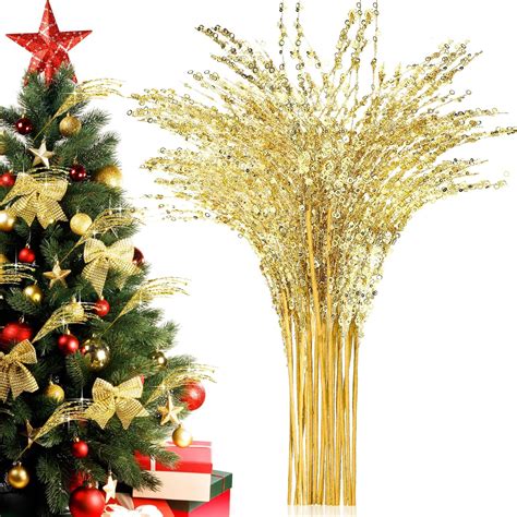 Amazon Hiboom Pcs Glitter Christmas Picks Christmas Tree