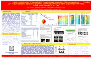 EULAR2017 LONG-TERM OUTCOME OF IGURATIMOD, CONVENTIONAL SYNTHETIC ...