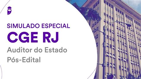 Simulado Especial Cge Rj Auditor Do Estado P S Edital Corre O