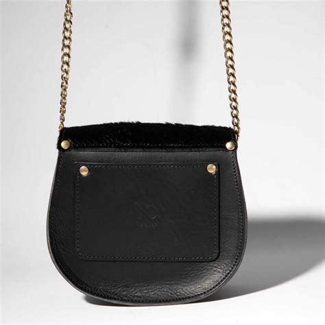 Mini Victoria Alligator Print Full Grain Black Leather Crossbody Saddle