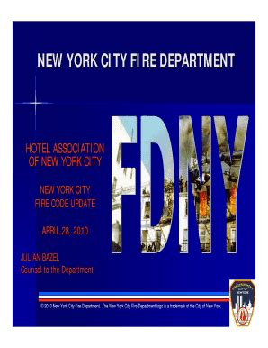 Fillable Online Nyc NYC FIRE CODE AND FDNY RULES IMPACT ON HOTELS NYC