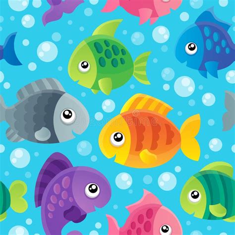 Fish Theme Seamless Background Stock Vector Illustration Of Color