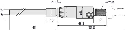 Cabeza micrométrica 0 25mm Long Spindle Techmaster de Mexico