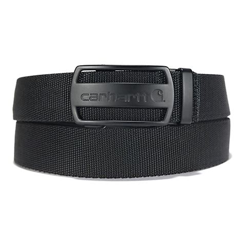 Carhartt Mens Nylon Webbing Ratchet Belt Black With Black Finish At
