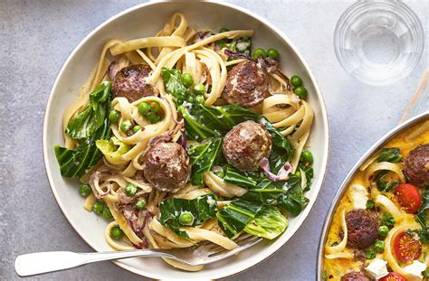 Creamy Meatball And Greens Pasta Tesco Real Food