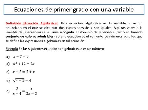 Curso Matemtica Fc Tema Ecuaciones De Primer Grado