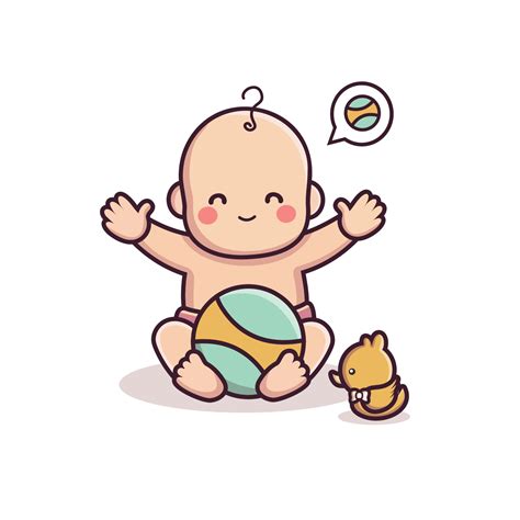 cartoon baby character playing ball 5205737 Vector Art at Vecteezy