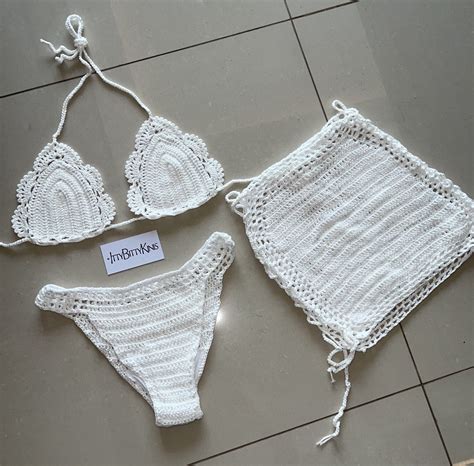 Malibu Crochet Set White Ittybittykinis