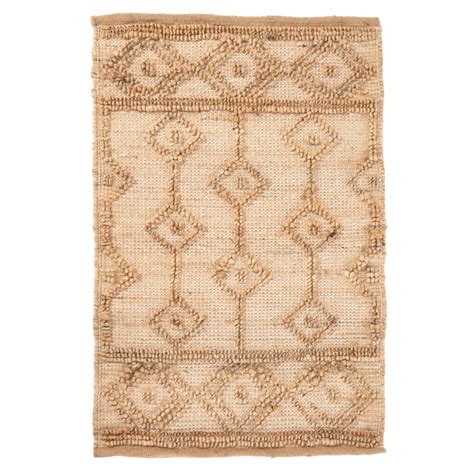 Alfombra Yute Y Algodon Natural Beige Zaka Divino