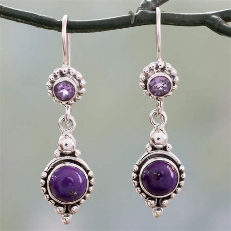 Ywospx Vintage Purple Drop Earings Silver Dangle Earrings For Women Fashion Jewelry Wedding