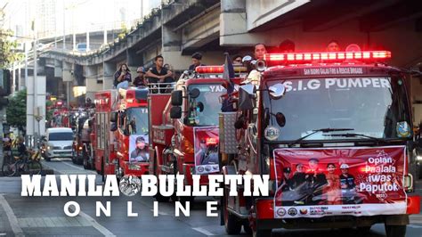 BFP Firetrucks Fire Volunteers Parade As Part Of Oplan Paalala Iwas