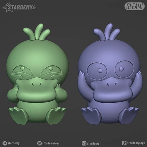 3D File PSYDUCK 2 DIFFERENT MODELS CHIBI CUTE PRINT IN PLACE 3D