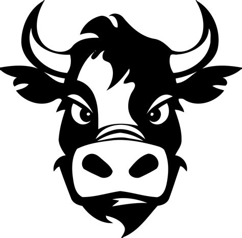 black and white cow head logo 22986876 Vector Art at Vecteezy