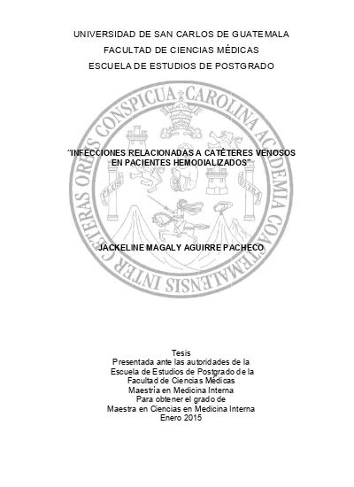 Infecciones Relacionadas A Cat Teres Venosos En Pacientes Hemodializados