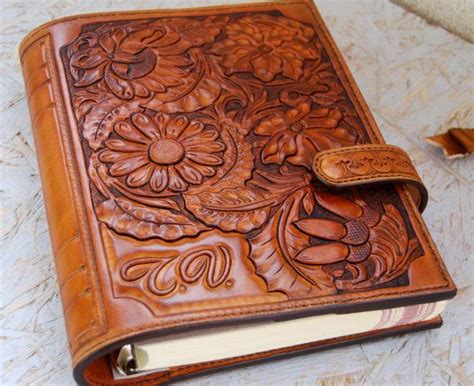 Leather Journal Floral Ornament Gift Genuine Leather Journal Handmade