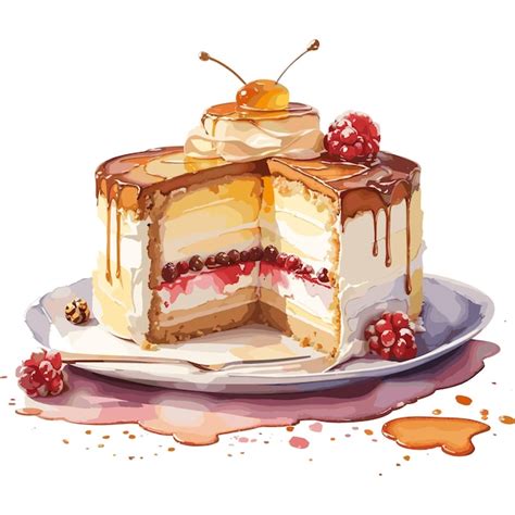 Aquarellvektor Beesting Kuchen Geb Ck Clipart Bearbeitbarer Wei Er