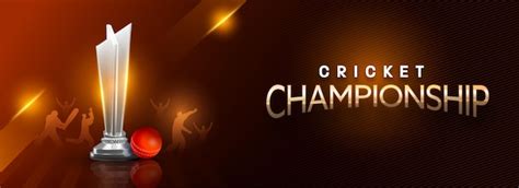 Premium Vector Golden Cricket Championship Text Banner Or Header