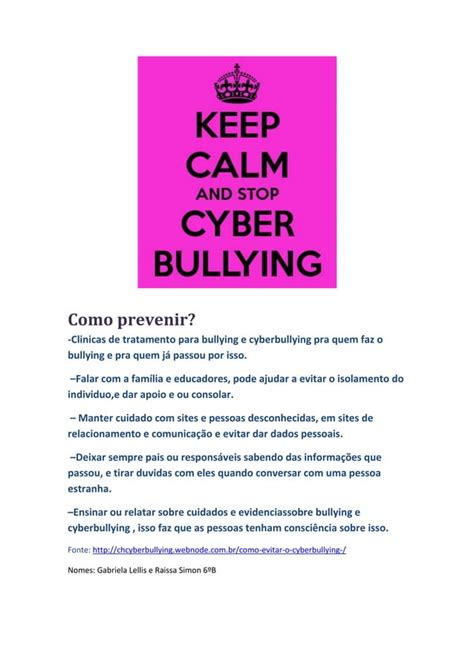 Painel Cyberbullying Como Prevenir 6a PDF