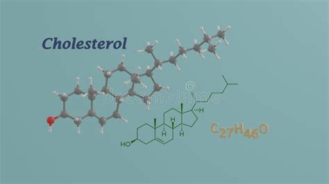 Cholesterol Science Molecule 3D Render Illustration Stock Illustration ...