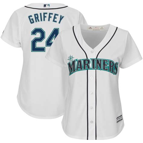 Majestic Ken Griffey Jr Seattle Mariners Womens White Cool Base