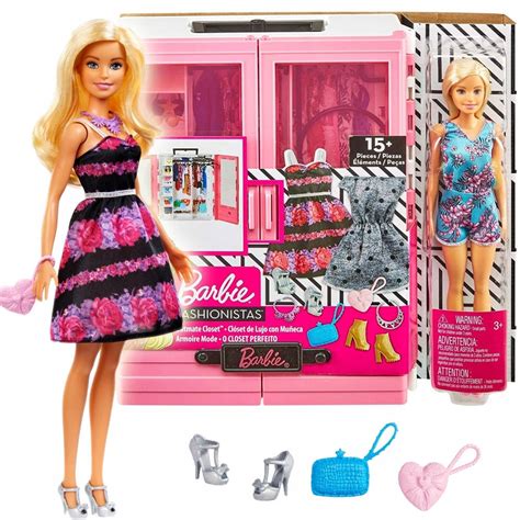 BARBIE MATTEL GARDEROBA SZAFA Z UBRANKAMI I LALKĄ 11813858644