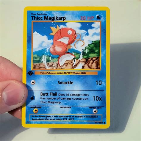 Thicc Magikarp Holographic Custom Made Pokemon Card Etsy