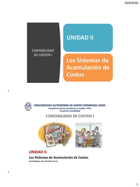 Material DE Apoyo Unidad II CONTABILIDAD DE COSTOS I UNIDAD II Los