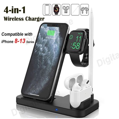 4 In 1 Wireless Charger Qi Certified Fast Charging Station Portable Foldable Charging Dock