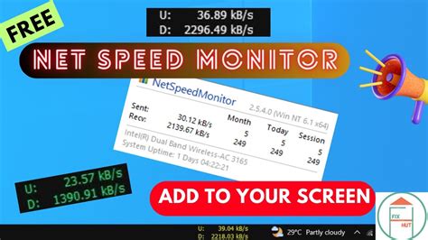 How To Add An Internet Speed Meter On Taskbar Net Speed Monitor Youtube