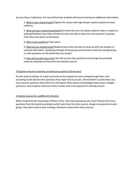 Literature Review Lesson Plan Pdf