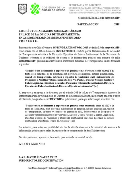 Oficio A Enlace Transp Solic Ampliación Plazo 09may2019 Pdf