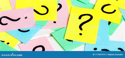 Just A Lot Of Question Marks On Colored Papers Stock Image Image Of