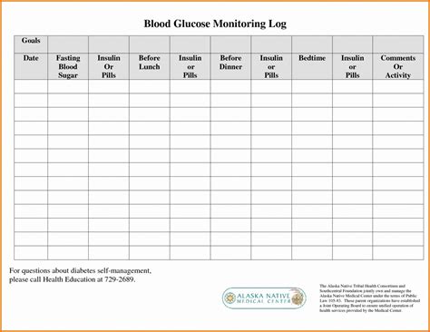 Blood Sugar Printable Chart