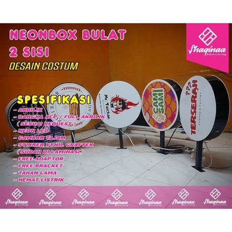 Jual Cod Neon Box Bulat Dua Sisi Sisi X X Shopee Indonesia