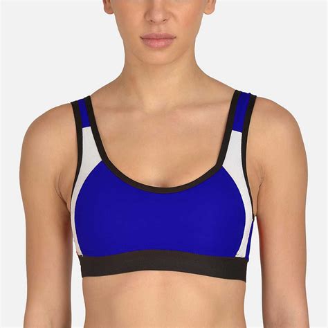 Buy Mod And Shy Non Wired Non Padded Sports Bra Blue Online