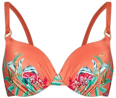 Triumph Bikini Top Botanical Leaf Orange Ab