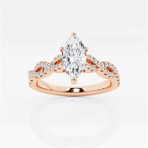 Ctw Marquise Lab Grown Diamond Double Twist Engagement Ring