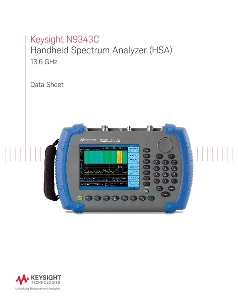 N9343C Handheld Spectrum Analyzer HSA PDF Asset Page Keysight