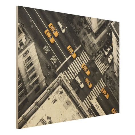 New York City Cabs Holzbild Im Querformat Kaufen