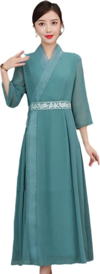 Mafsmjp Women Improved Hanfu Dress Chinese Vintage Costume National