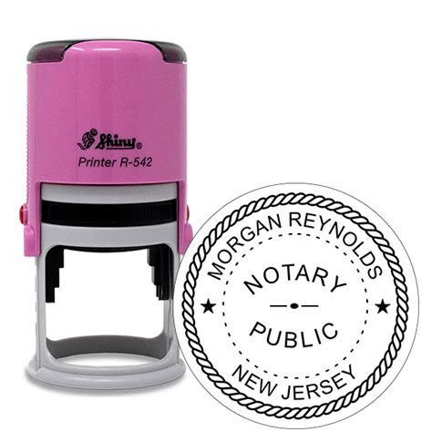 Round Pink New Jersey Notary Stamp Simply Stamps