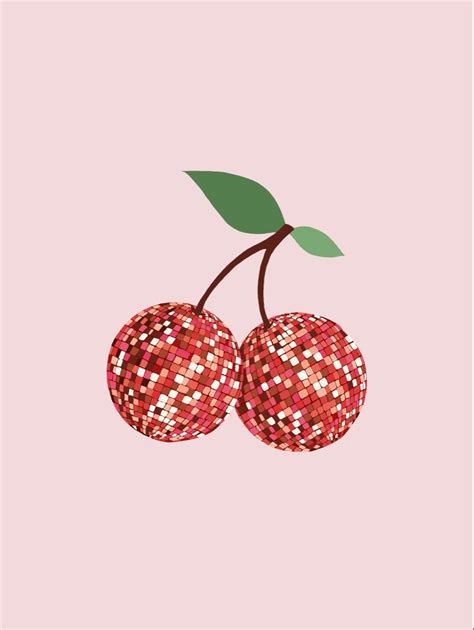 Cherry Disco Ball In 2023 Cherries Painting Art Collage Wall Disco