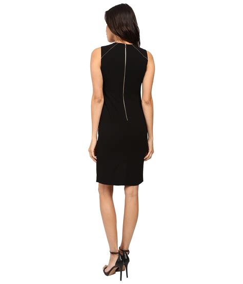 Calvin Klein Sheath Dress With Zipper Detail Cd6x1263 Black Free Shipping Both Ways