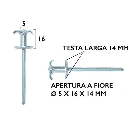 Rivetto A Fiore Testa Larga X X In Alluminio Acciaio Sistem Fix