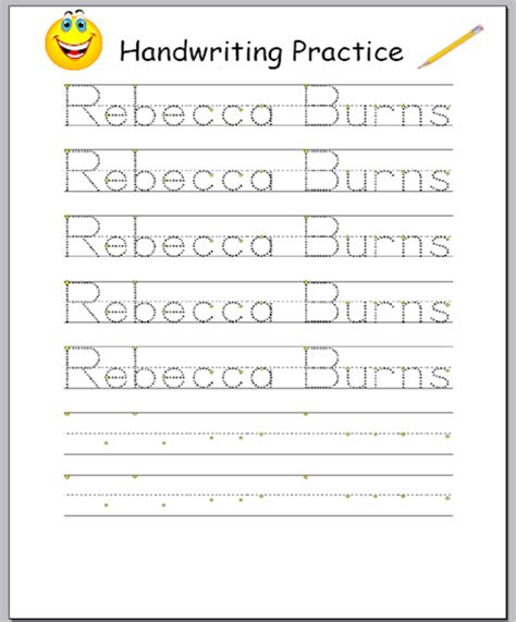 Name Writing Practice Sheets Free Printable