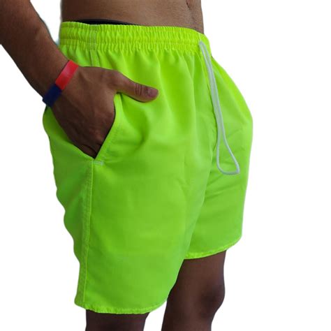 Short Masculino Mauricinho Neon Tactel Moda Praia Neymar Bermuda Ver O