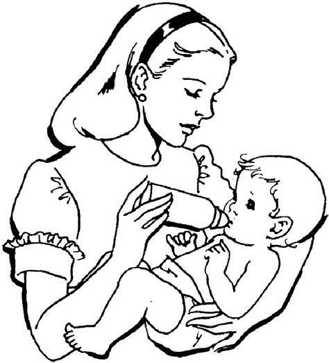 Newborn Baby Girl Coloring Pages Coloring Home